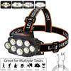 8LEDs Super Bright Headlamp Outdoor Camping Hiking Head Lamp Head-mounted Night Fishing Headlight