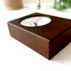KATOMOKU Thermo-Hygrometer, Brown, km-101BR, Tabletop/Wall-Mountable, Wooden, Rectangular, 11 x 8 x 3.3 cm