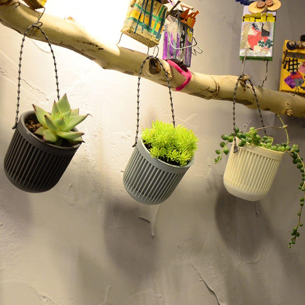 1 PC Plastic Planter Home Decor Plants Holder Double-layer Hanging Flowerpot Garden Pot