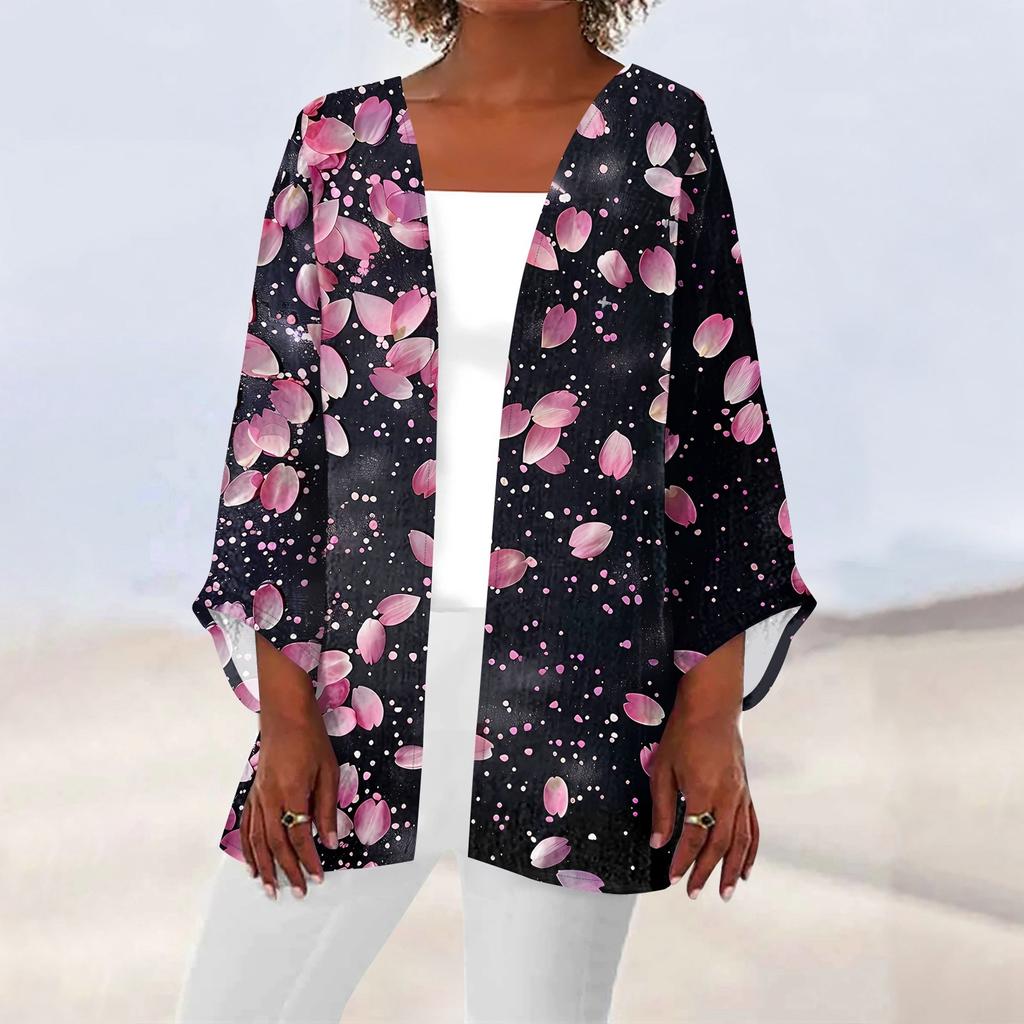 Женская повседневная модная легкая куртка средней длины с принтом, кардиган