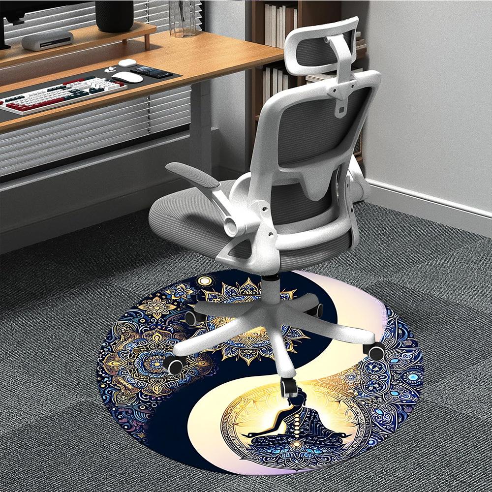 1pc Yin Yang Meditation Chair Carpet for Office Non-Slip, Machine Washable Rug for Office, Room - Holiday Decor, Machine Made yy251016074