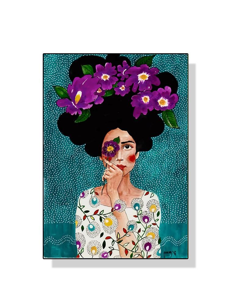 Абстрактный цветок женщина девушка волосы модный плакат холст живопись скандинавская настенная картина для современной гостиной украшения дома