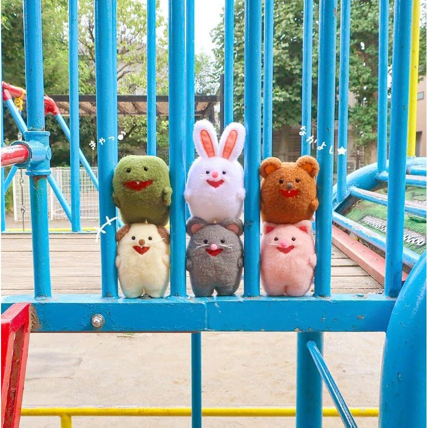 Naito Design Kenkyusho Плюшевая игрушка Pochippa S Wanpa, 14,5 см в высоту, Милая ретро-ткань, пушистая, с зубами "Почи", Гранулы в лапах для устойчивости