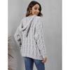 Autumn and Winter Women's Thickened Twist Knit V-Neck Hooded Loose Pullover Sweater