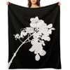 Flower Tops Silhouette Black and White Throw Blanket Multi-Purpose Polar for babies Camping Blankets