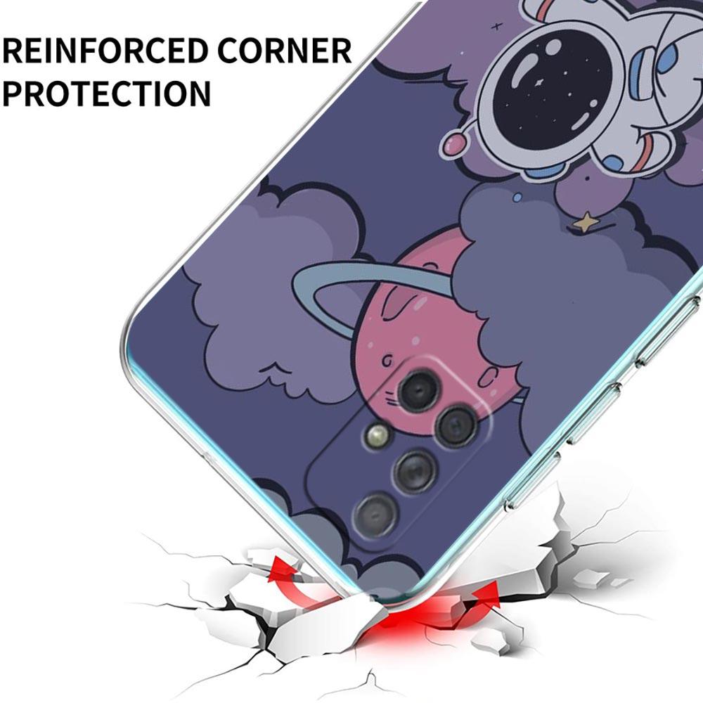 Прозрачный чехол для телефона Samsung Galaxy A13 A51 A71 A21S A12 A11 A31 A52 A41 A23 A53 A73 A32 5G A03S, чехол с милым мультяшным космонавтом