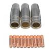 15AK Welding Gun Accessories Set: Nozzle Protective Cover, Conductive Nozzle - 13PCS