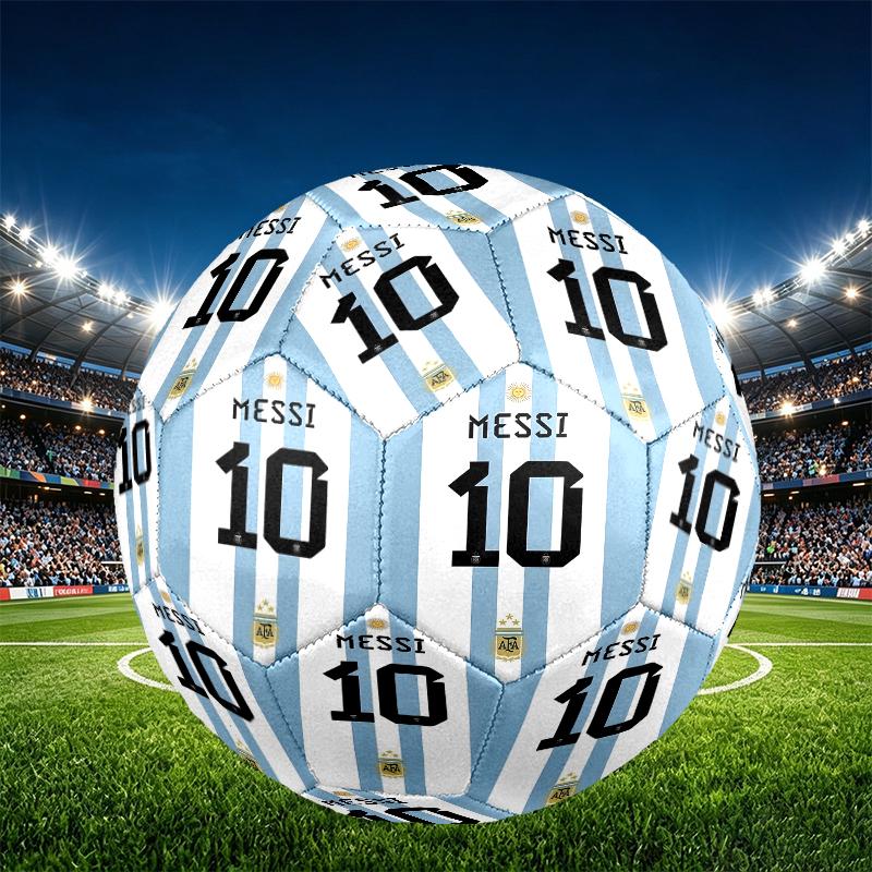 Lionel Messi Print Size 5 Soccer Ball, PU Wear Resistant Football for Match Training and Daily Practice, Birthday Gift for Soccer Fans