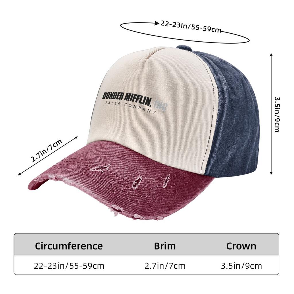 Dunder Mifflin Paper Company Baseball Cap Accessories Classic Distressed Denim Washed TV Show The Office Summer Dad Hats Cap