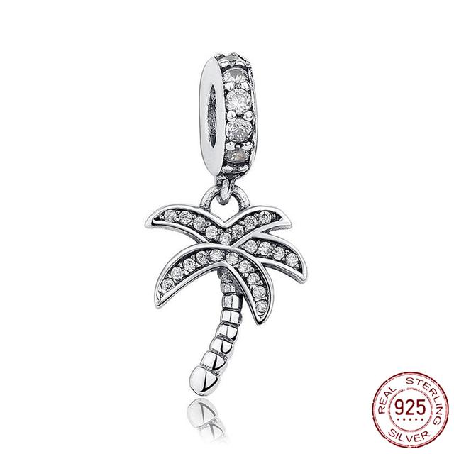 925 Sterling Silver Green Series Flower Tree Apple Pendant Diy Fine Beads Fit Original Fashion Charms Bracelet Women Jewelry