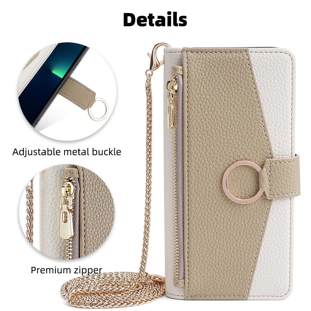 Cross-border Tecno Spark 20 Pro & Itel A50 4G Shoulder Strap Wallet Mirror Leather Phone Case