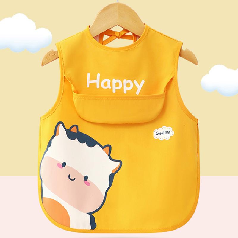 Baby Smock Bibs Waterproof Long Sleeve Eating Feeding Art Apron Newborn Toddler Burp Cloths Fit 0-3 Years