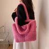 Ielgy Autumn Winter Particle Lamb Wool Tote Bag Large Capacity Portable One-Shoulder Wool Bag