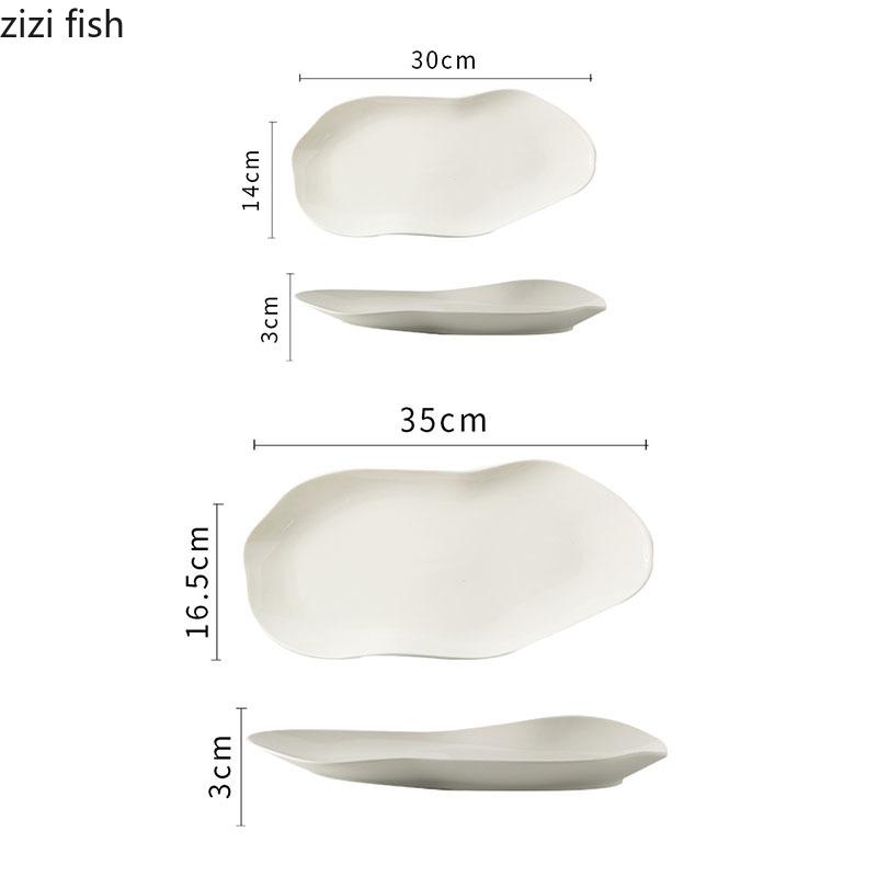 Creative Irregular Ceramic Dinner Plate Fish Plate Sushi Plate Dessert Snack Plates Salad Plates Restaurant Specialty Tableware