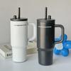 "Stylish Large Capacity Stainless Steel Insulated Water Cup with Handle and Straw"