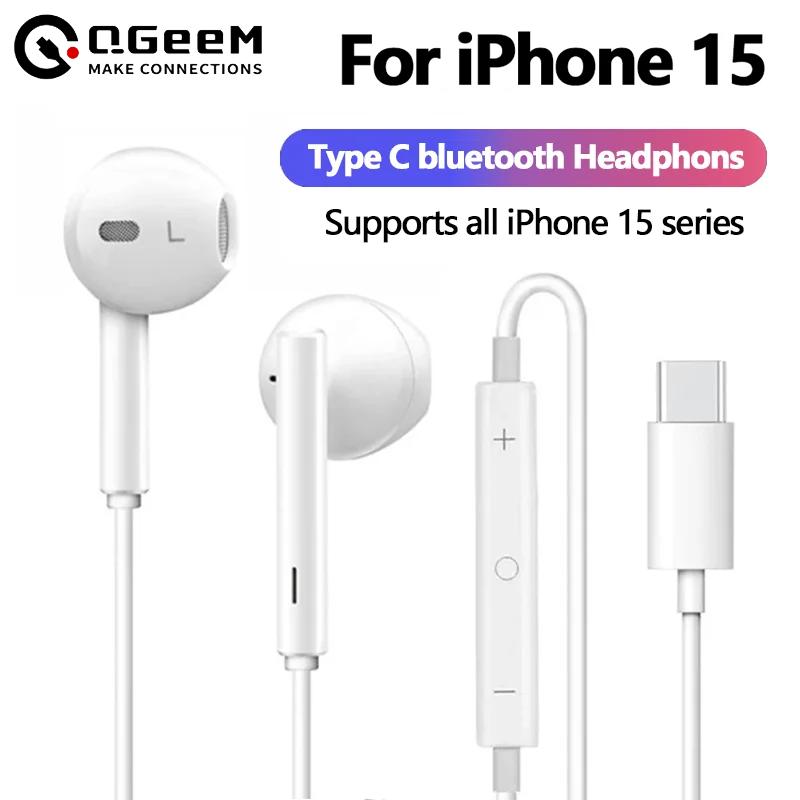 Наушники для Apple iPhone 15 серии, наушники-вкладыши с микрофоном, проводные наушники для iPad, Samsung Xiaomi 14, наушники USB-C