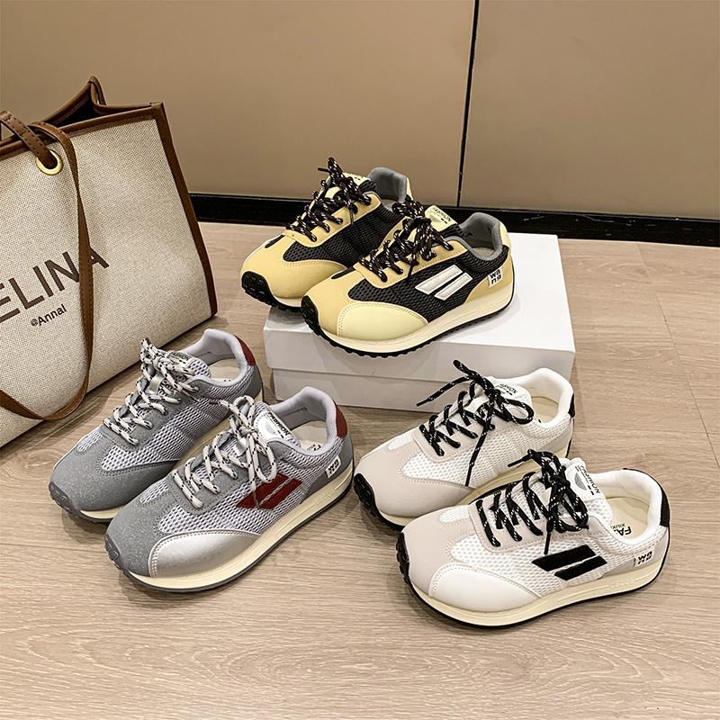 Fashion Women Lace Up Running Shoes Sporty Outdoor Fabric Sneakers Comfort Lightweight Non Slip Athletic Shoes for Gym Work Casual