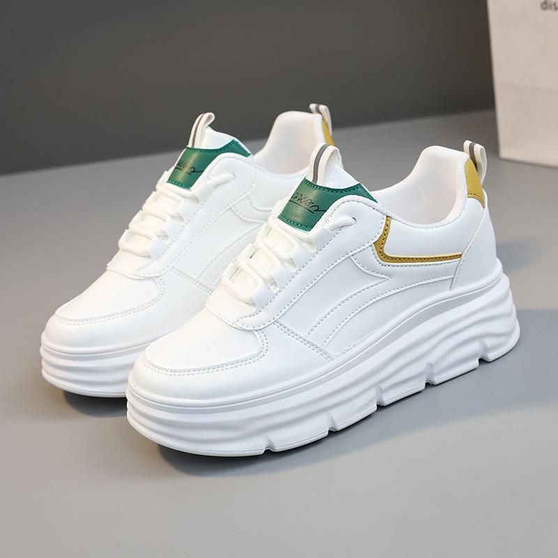 Inner Heightened White Shoes for Women's Mesh Breathable 7 Cm Summer Thick Sole Shoes for Women's Sports Shoes