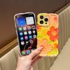 Синий цветок в масляной живописи с закрученным краем для чехла iPhone 14 Pro Max iPhone 15 12/13, премиальное ощущение