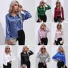 Women's New Popular Satin Shirt Imitates Silk Long Sleeved Shirt
