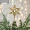 Золотая блестящая рождественская елка, верхушка из железной звезды, рождественские украшения для дома, рождественские елочные украшения, Новый год 2023