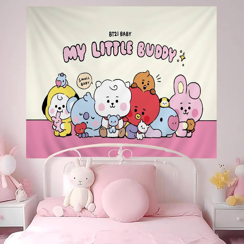 BBt21 Group cartoon anime Anime Tapestry Hippie Flower Wall Carpets Dorm Decor Wall Hanging Home Decor