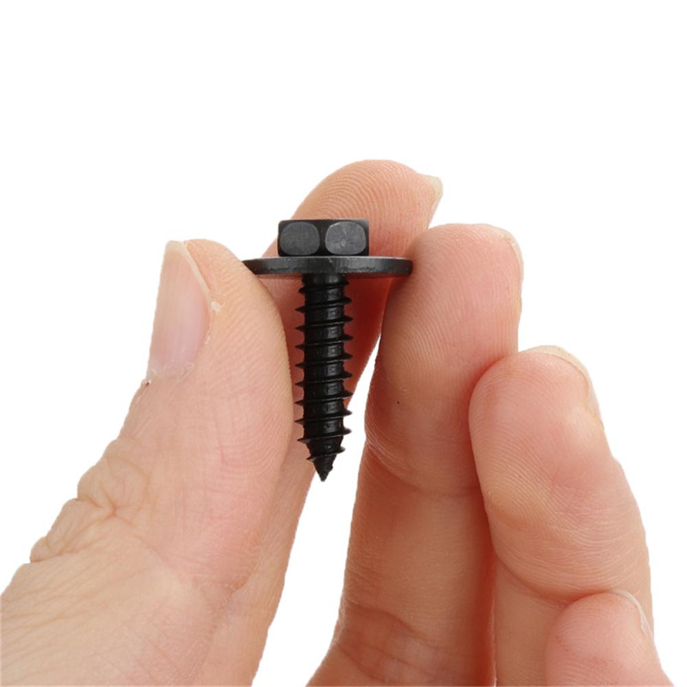 100Pc Metal Car Screw Body Fender Bumper Retainer Clips 7mm Hex (4.2-1.41x22mm)