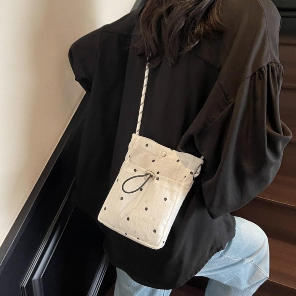 Flower Printed Pleated Cloud Crossbody Bag Lightweight Folded Slant Bag Phone Shoulder Bag  Daily