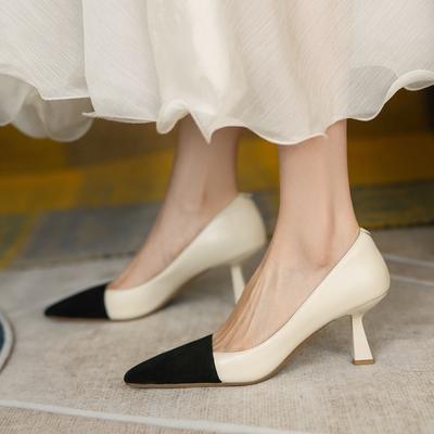 Туфли на высоком каблуке женские с заостренным носком, легкие, универсальные, неутомимые ноги, маленькие, ароматные, стильные, с тонким каблуком, темпераментные, сказочные, французские, подходящие по цвету туфли