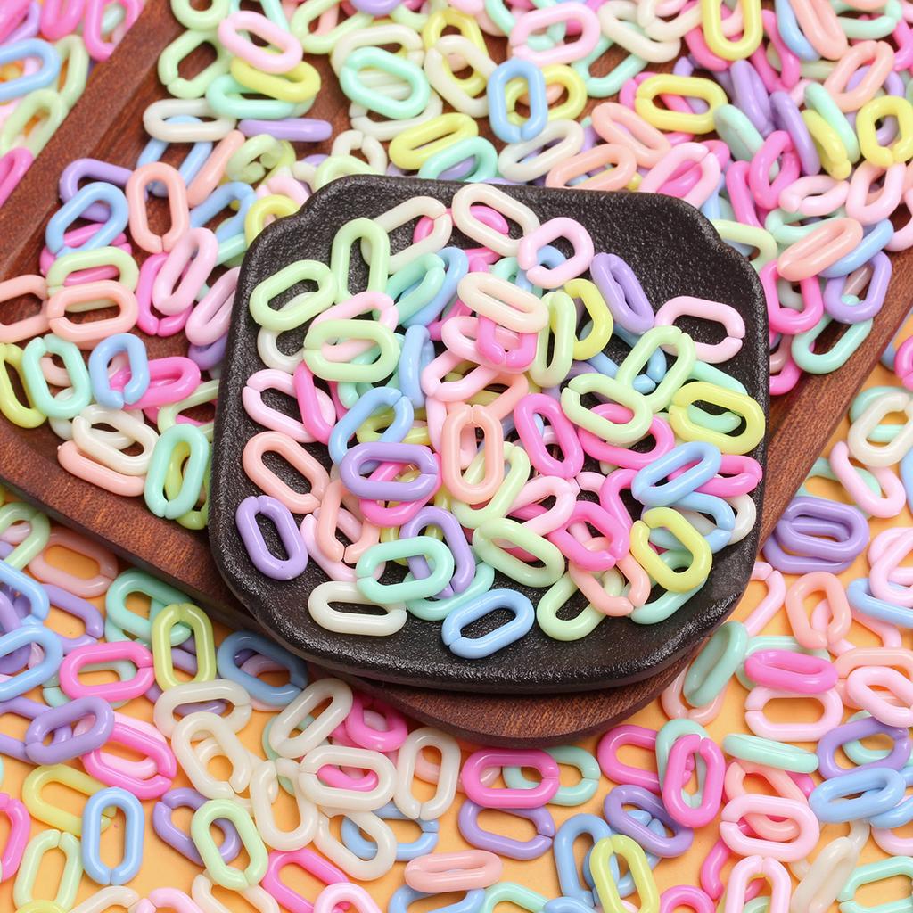 500g/bag About 2200Pcs 14mm*9mm Twisted DIY Multicolor Chains Acrylic Beads Jewelry Findings Accessories Assembled Parts