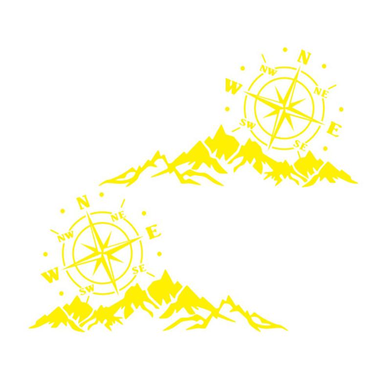 1 пара автомобильных наклеек с горным компасом, наклейки для стайлинга автомобилей, наклейки для тела, Декор, аксессуары