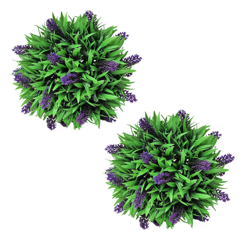 Boxwood Ball with Lavender 2 pcs Artificial 28 cm