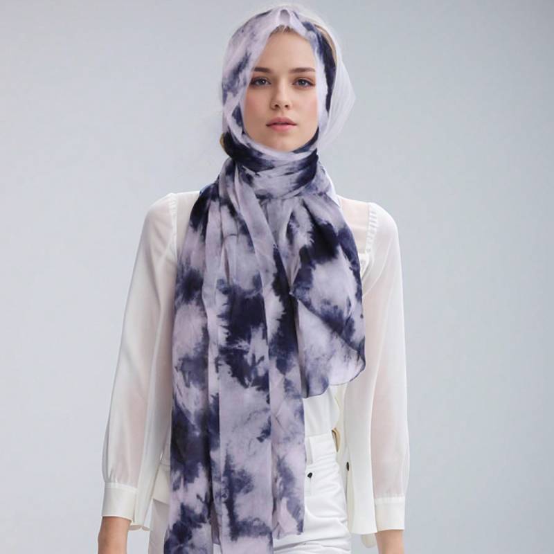 Polyester Digital Printed Scarves With Dye Printing Design For Summer Womens Fashion Accessory