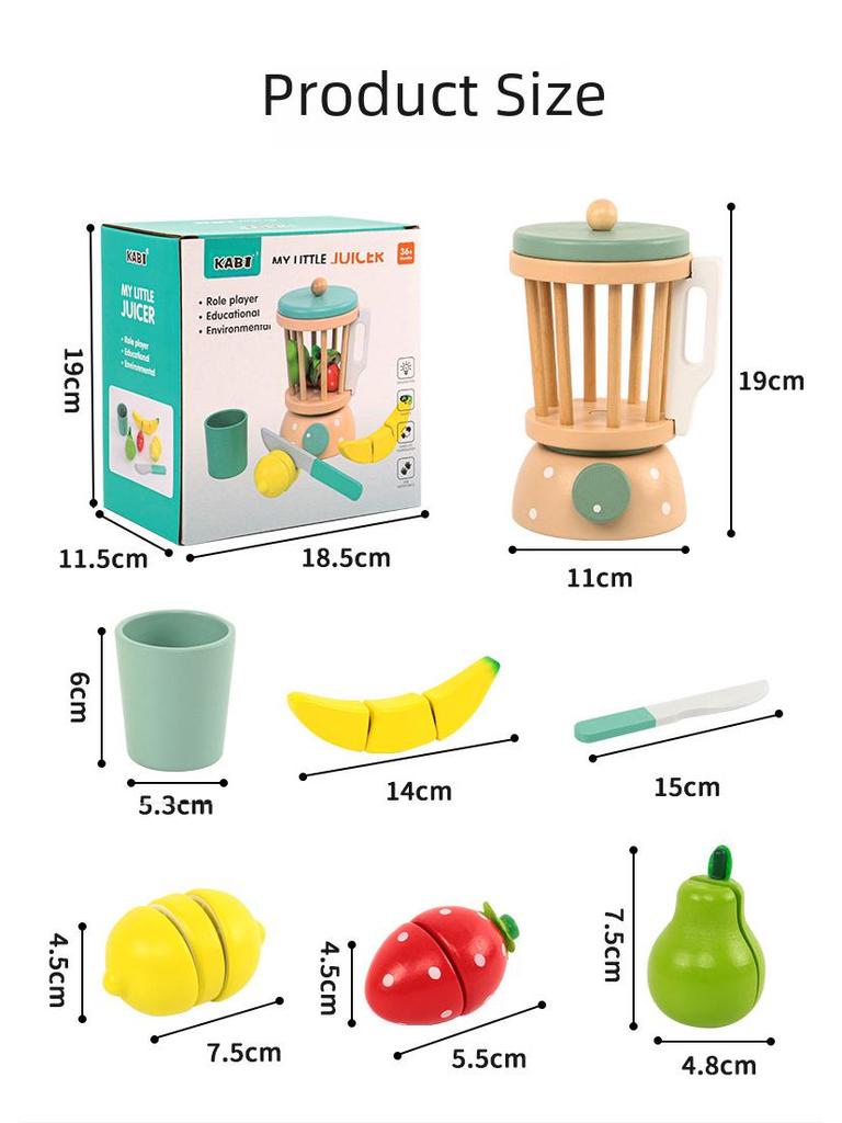 Детская деревянная соковыжималка для фруктов, ролевая игрушка - улучшает координацию рук и глаз посредством симуляции нарезки фруктов
