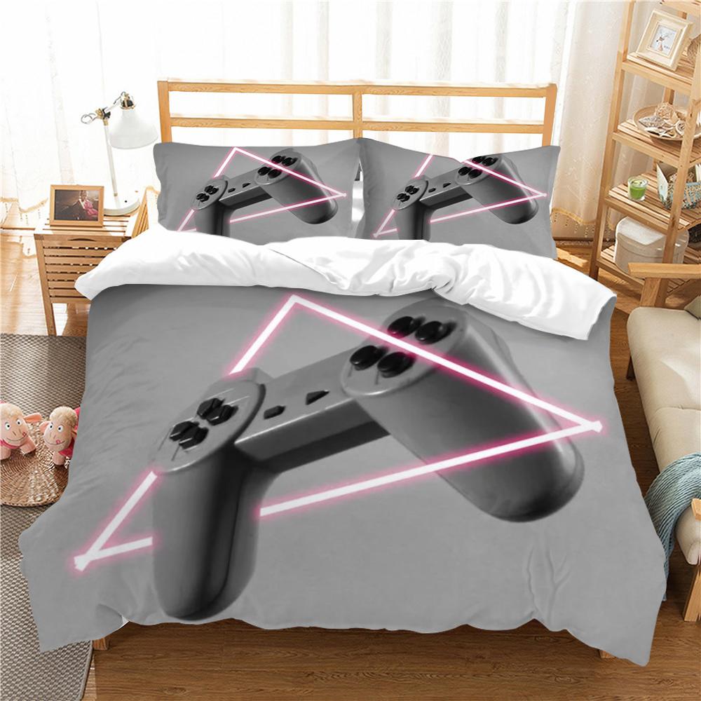 Постельное белье с игровой ручкой и принтом, набор пододеяльников, крутой домашний текстиль, детское постельное белье, комплект королевских размеров, стеганый чехол