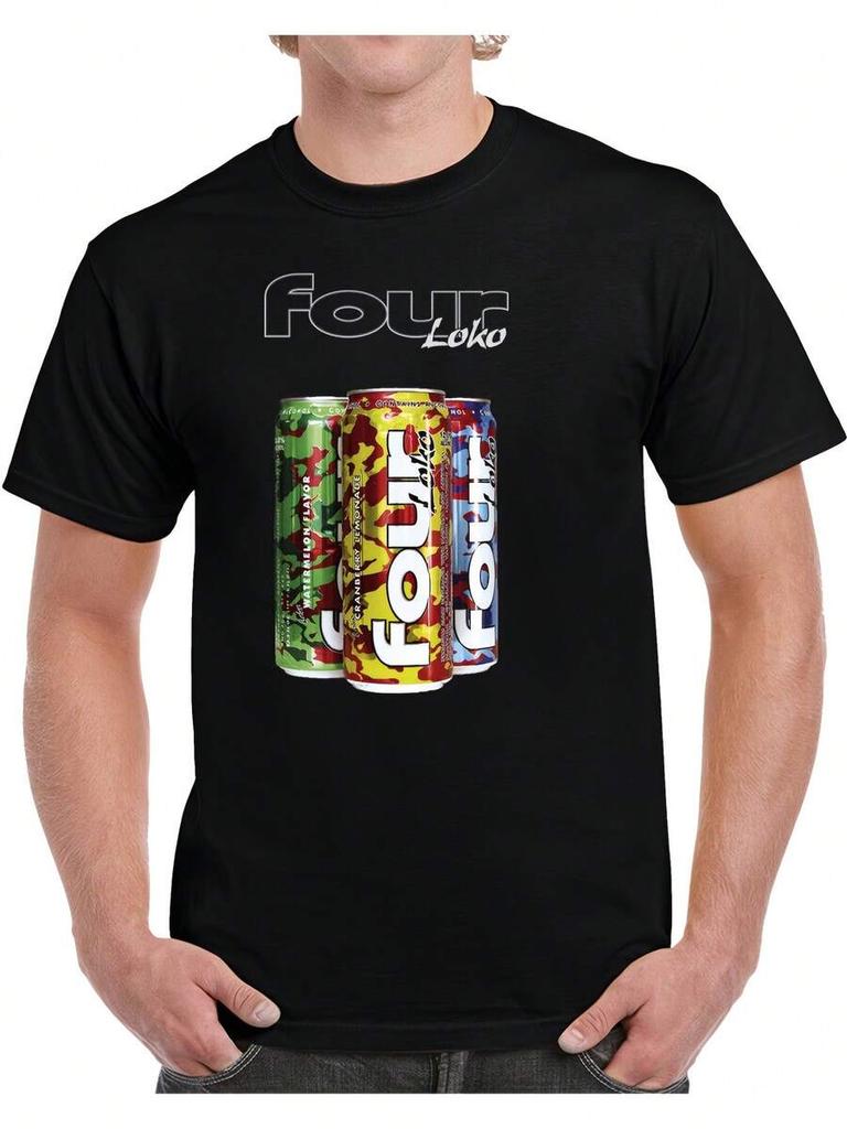 Унисекс Футболка с графическим принтом Four Loko Алкогольное пиво Фруктовый вкус