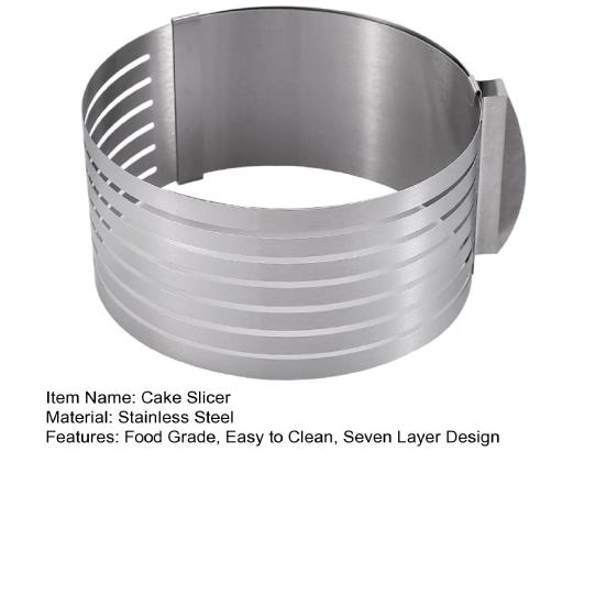 45085 Lnch/9-12 Lnch Cake Slicer 7 Layer Food Grade Easy To Clean Cut Evenly Stainless