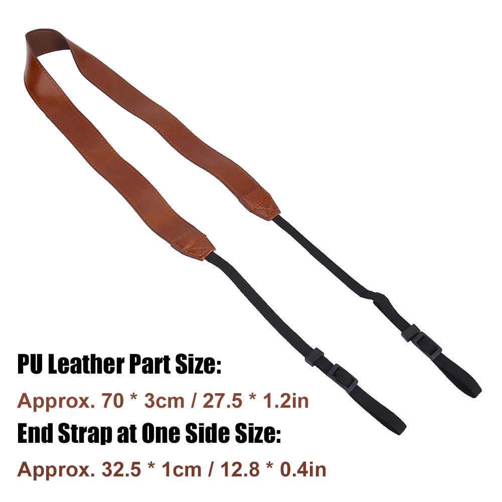 Universal Adjustable PU Leather Camera Shoulder Neck Strap Belt Photography Accessory Brown