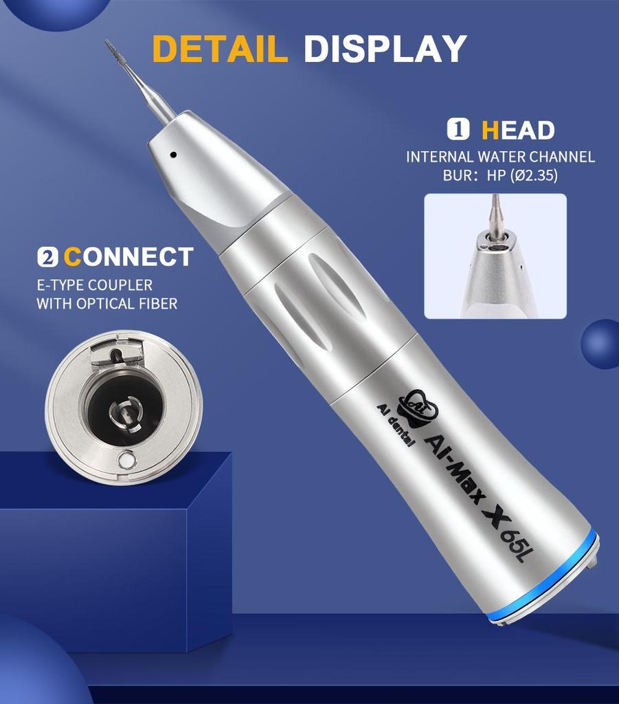 Набор стоматологических наконечников AI-M205LS 1:1 низкоскоростной наконечник X65L и низкоскоростной внутренний распылитель воды X25L с оптоволоконным кабелем