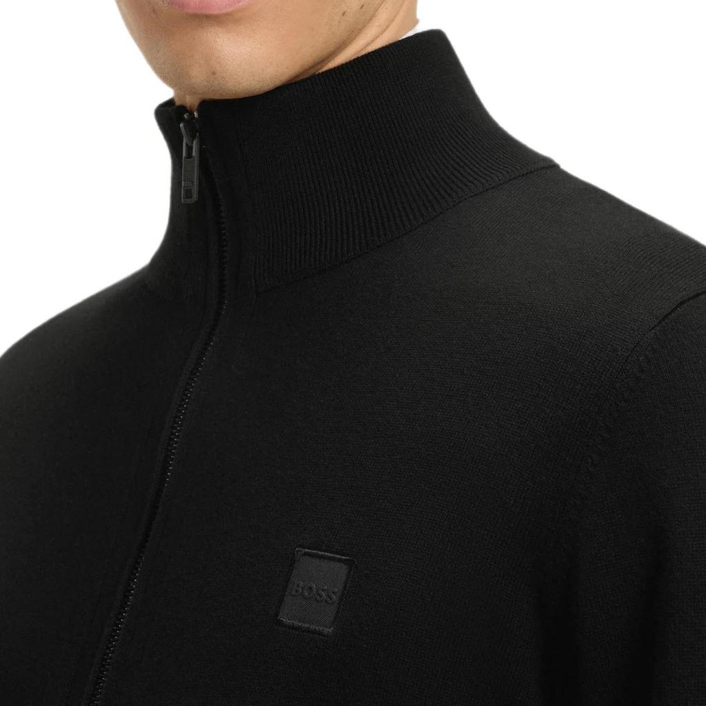 Hugo Boss zip-fastening logo-patch cardigan 50543692-001