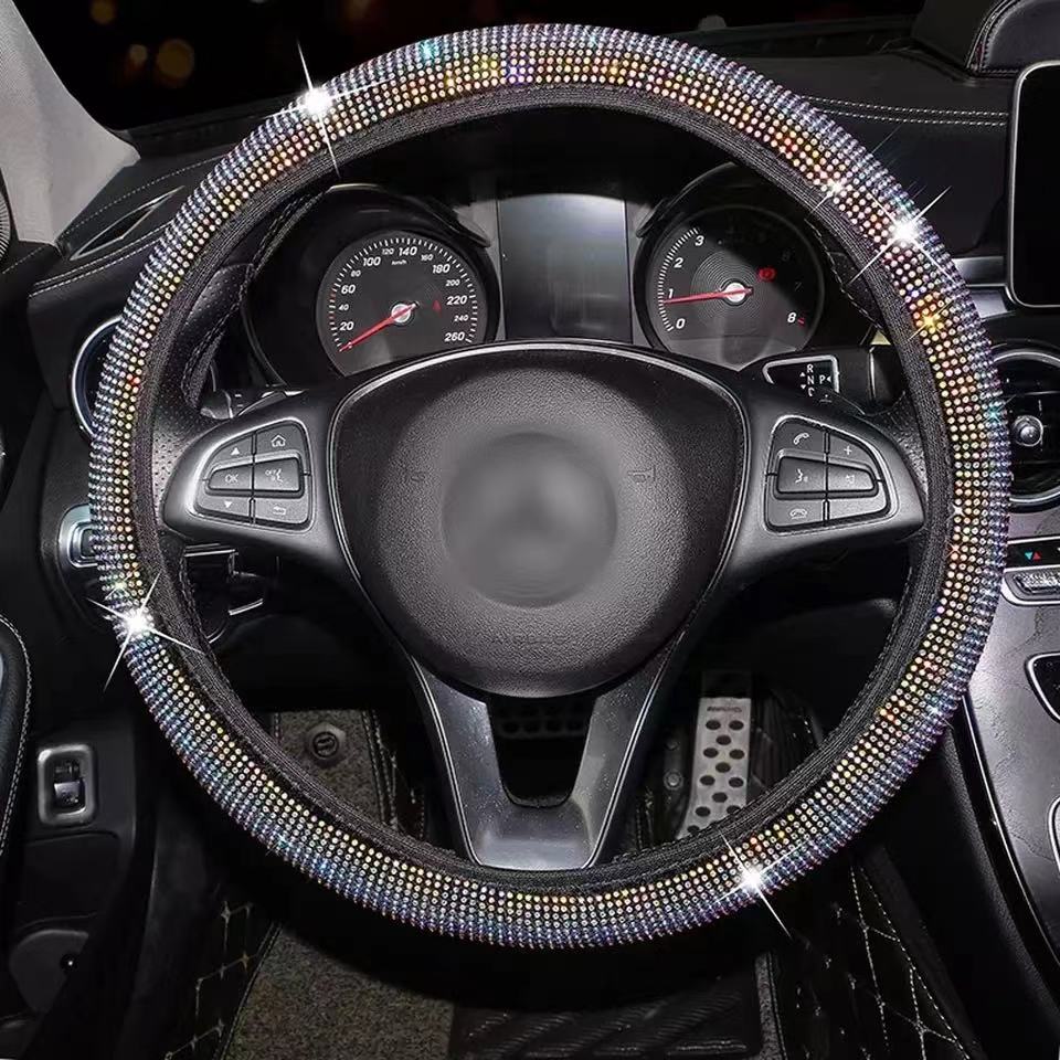 Bling Bling Алмазные стразы Автомобильный чехол на руль 37/38 см Авто Аксессуары для интерьера Женский чехол Автомобильный Стайлинг Four Seasons