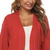 Autumn and Winter Women's Woven Jacket Thick Section Mid-Length Cardigan Sweater