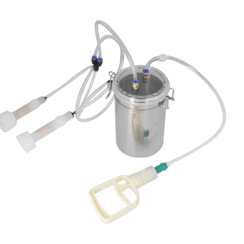 2L Manual Sheep Milking Machine Stainless Steel Bottle Portable Milking Kit for Milk Plant Farm