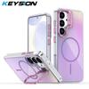 KEYSION Цветной градиентный магнитный чехол-подставка с линзами для Samsung A55 5G A35 A25, противоударный чехол из TPU+PC для Galaxy A54 5G A34 A14
