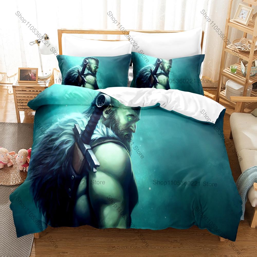 Warrior Graphic Kratos And Atreus God Of War Ragnarok Wild Forest Adventure Combat Game Bedding Duvet Cover + 2 Pillowcases
