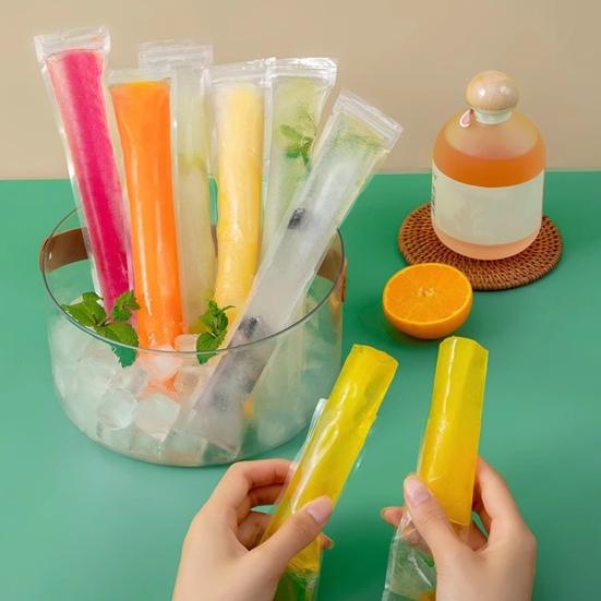 50 шт. одноразовых пакетов для мороженого с воронкой, герметичные зип-застежки, не содержащие БФА, морозильные тубы для фруктового льда, йогурта, сока, смузи