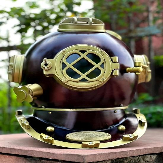 Nautical Diving Helmet   Coating Finish Deep Sea Divers Helmet Nautical Marine Decor Scuba Diving Helmet  Best Gift Item