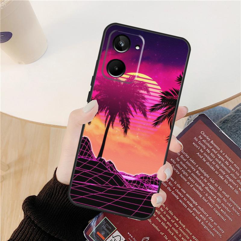 Synthwave Retro 80s Neon Case For Realme 14 12 10 11 13 Pro Plus GT 6 6T 5 GT7 Pro C61 C55 C51 C21Y C25S C67 C75 C53