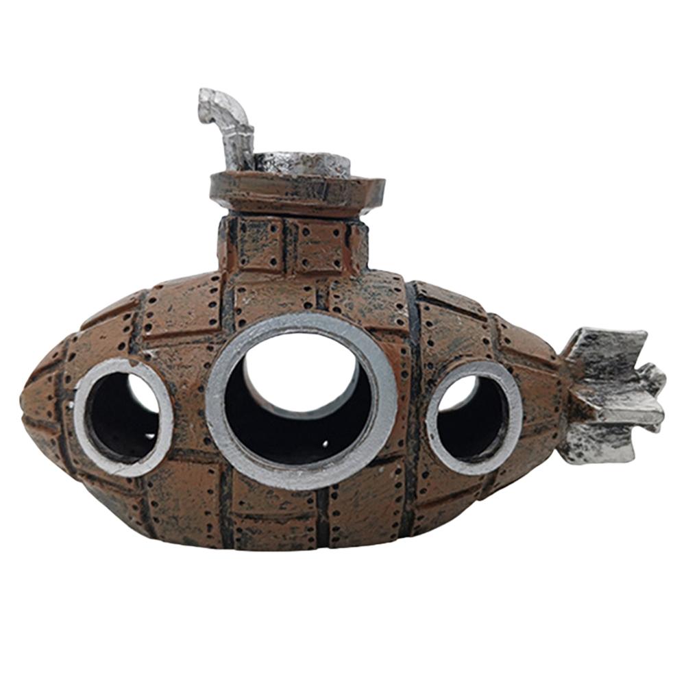 Аквариум Рыба Декорации для аквариума Пейзаж Смолы Подводная лодка Затонувший корабль Винтаж Смолы Дизайн Лодка Аквариум Аксессуары Украшения