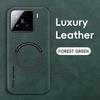 Luxury Leather Phone Cases For Xiaomi 14T Pro Magnetic Shockproof Case For Xiaomi 15 12T Pro Soft Frame For Magsafe Matte Cover